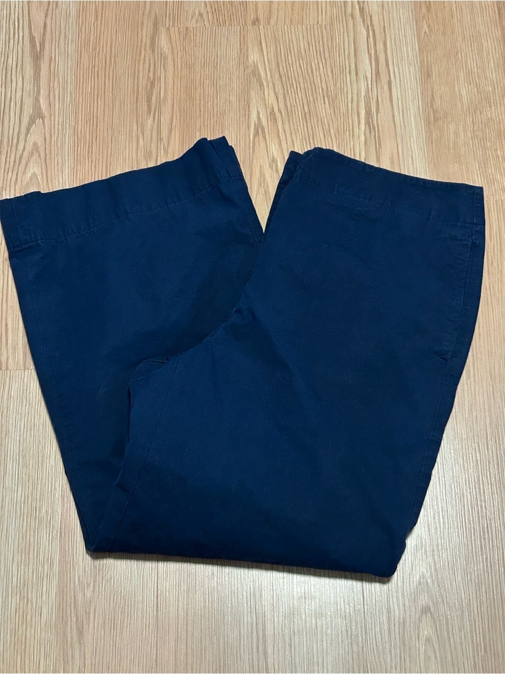 Talbots Navy Wide Leg Pants Size 8 Petite Cotton Spandex Woman’s